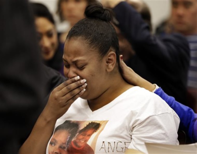 Nailah Winkfield, mother of 13-year-old Jahi McMath, cries before a courtroom hearing on Friday in Oakland, Calif.