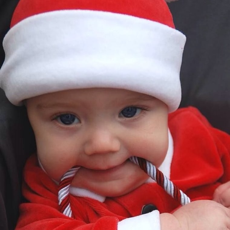 Hunter Crabb, born to parents Christopher and Sara, is a 'Santa Baby.'