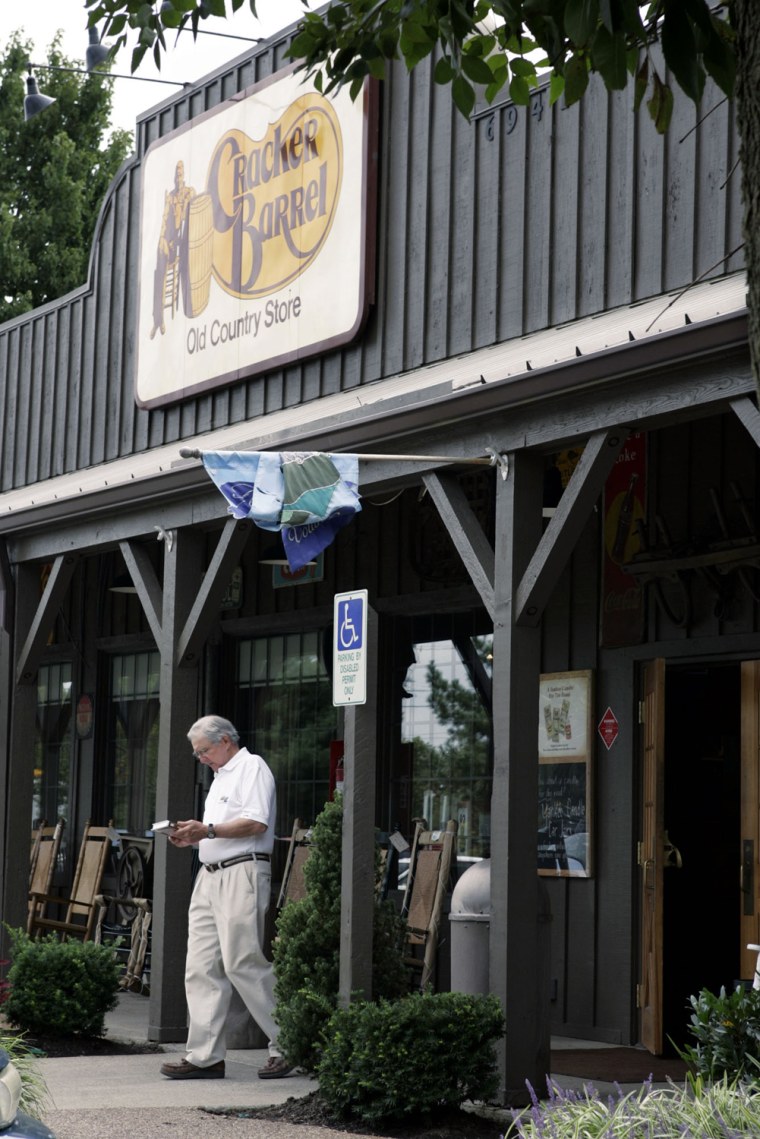 A Cracker Barrel restaurant is in Nashville, Tenn.