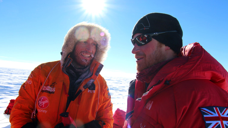 Prince Harry, right, and Heath Jamieson are pictured in Antarctica on Dec. 5 during the South Pole Allied Challenge expedition for Walking with the Wounded.