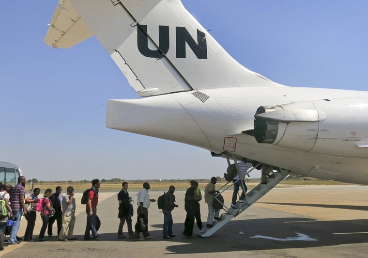 UNMISS relocates non-critical staff from Juba, South Sudan, to Entebbe, in Uganda, on Sunday.