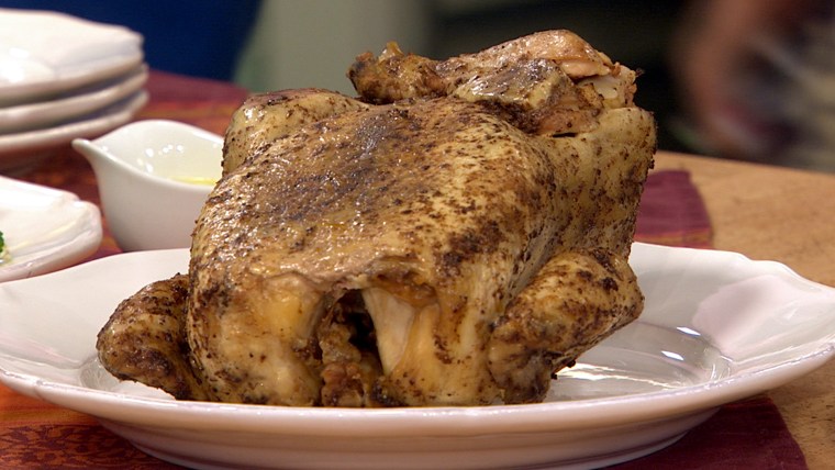 Chris Kimball’s slow cooker whole “roast” spice-rubbed chicken