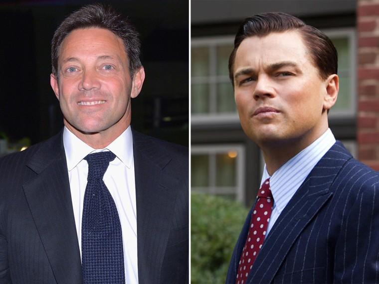 Jordan Belfort and Leonardo DiCaprio as Belfort in \"The Wolf of Wall Street.\"