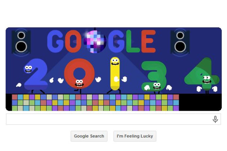 Google Doodle celebrates the new year.