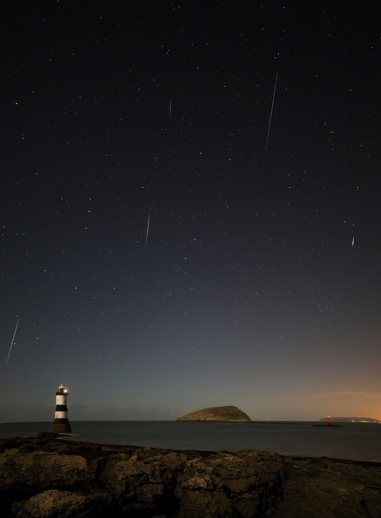 Astrophotographer Adrian Kingsley-Hughes provided a composite image of Geminid meteors taken Dec. 13, 2013.