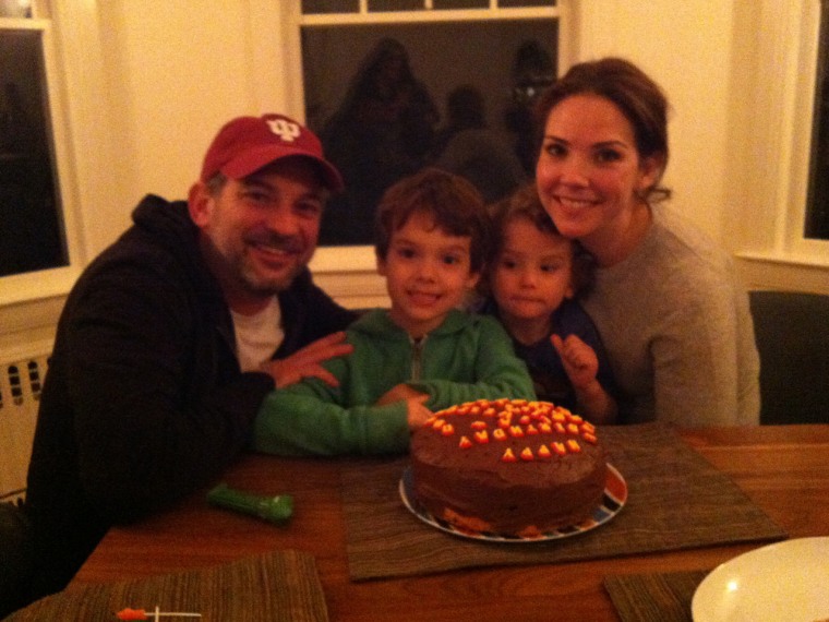 All her boys: TODAY's Erica Hill with her husband David and sons Weston, 6, and Sawyer, 2.