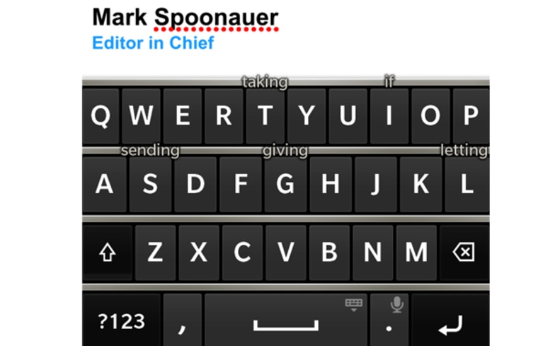 BlackBerry 10 touch keyboard