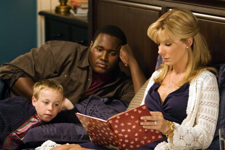 Sandra Bullock and Quinton Aaron played Leigh Anne Tuohy and Michael Oher in the film 'The Blind Side.'