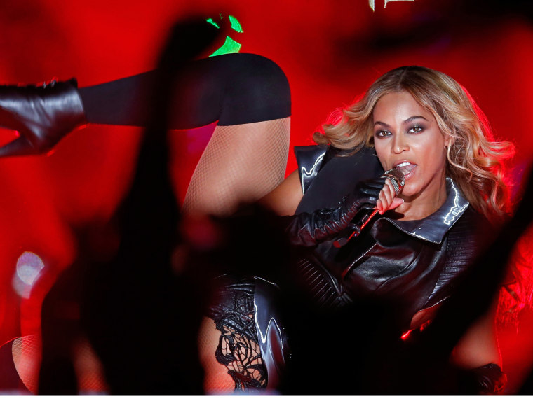 NEW ORLEANS, LA - FEBRUARY 03:  Singer Beyonce performs during the Pepsi Super Bowl XLVII Halftime Show at the Mercedes-Benz Superdome on February 3, ...