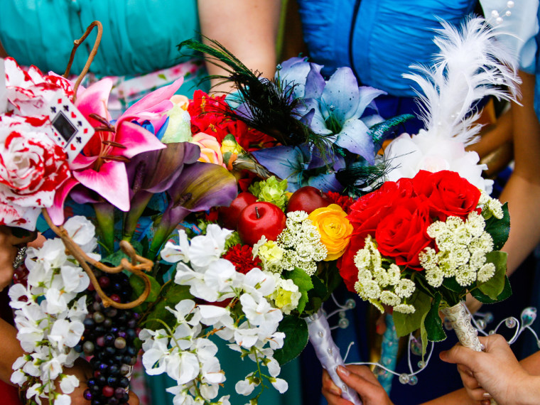 Jamie assembled her own flowers to cut down on costs.