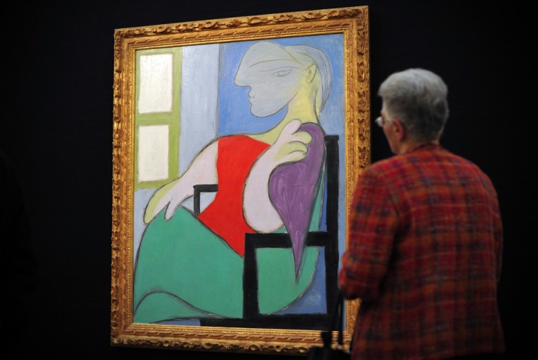 'Femme assise pres d'une fenetre' (A woman sitting by a window) by Spanish artist Pablo Picasso, sold for $45 million at Sotheby's auction house in central London.