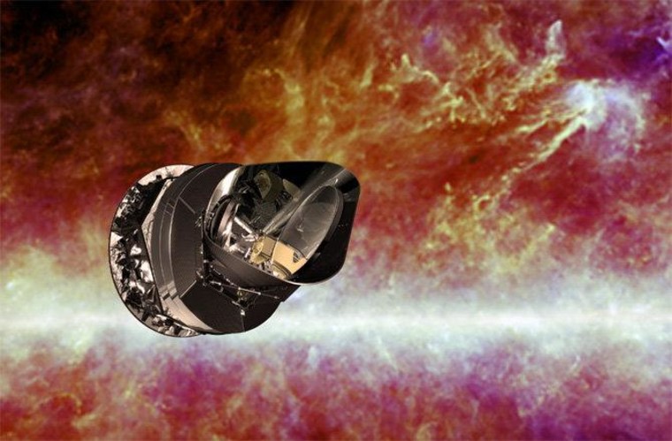 An artist's rendering of the European Planck space observatory.
