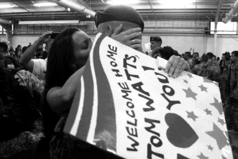 A soldier comes home