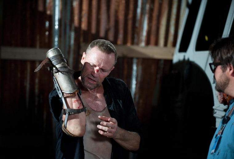 Michael Rooker on the set of \"The Walking Dead.\"