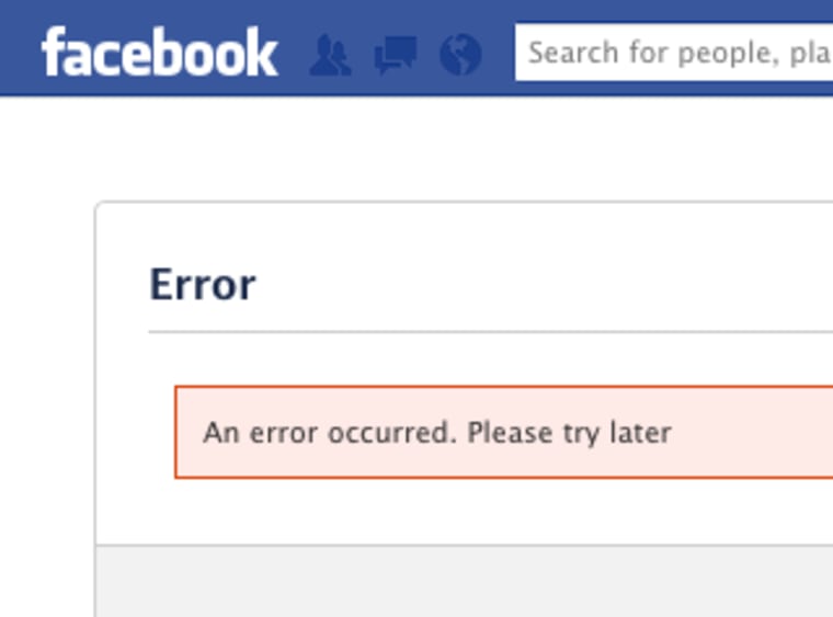 Facebook, Error