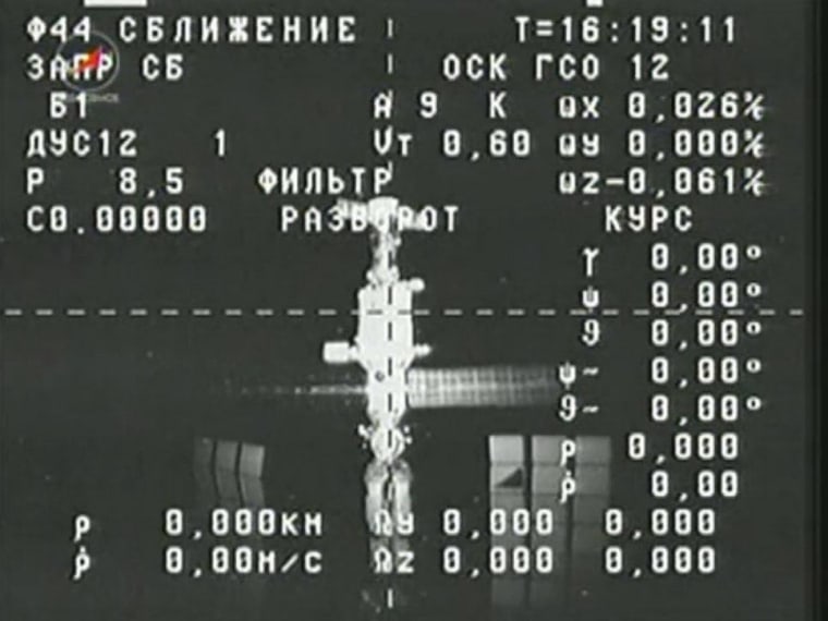 A camera aboard Russia's robotic Progress 48 supply ship sees the International Space Station just after undocking from the orbiting laboratory on Feb. 9, 2013, to end its cargo delivery mission to the station.