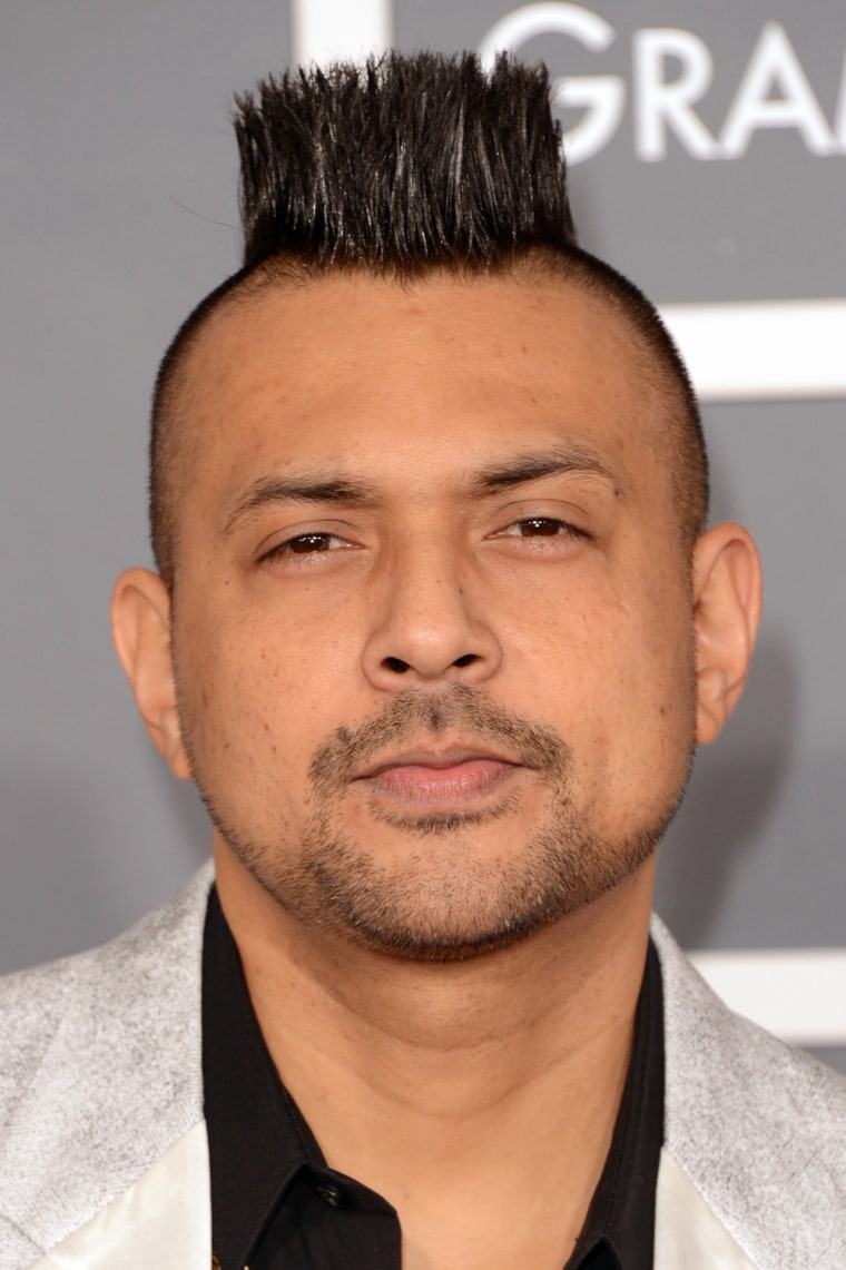 Singer Sean Paul shows off his `hawk at the 55th Annual Grammy Awards