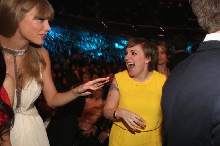 Lena Dunham also shared a moment with fellow audience member Taylor Swift.