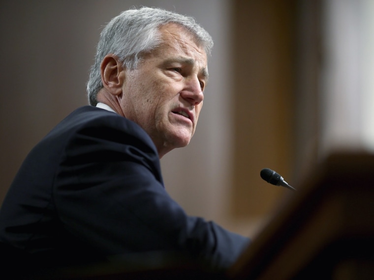 Former Senator Chuck Hagel, R-Neb., testifies before the Senate Armed Services Committee during his confirmation hearing to become the next secretary of defense on Capitol Hill Jan. 31, 2013.