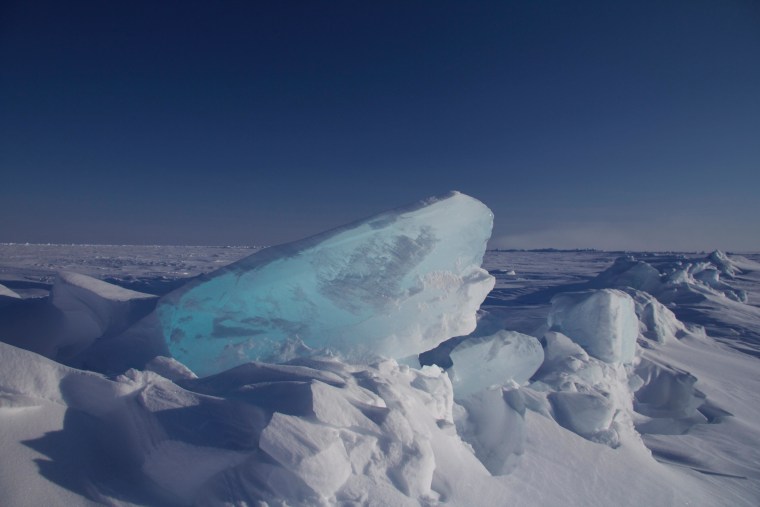 This is an Arctic sea ice ridge at one of the sites used to validate ice thickness measurements from the CroySat-2.