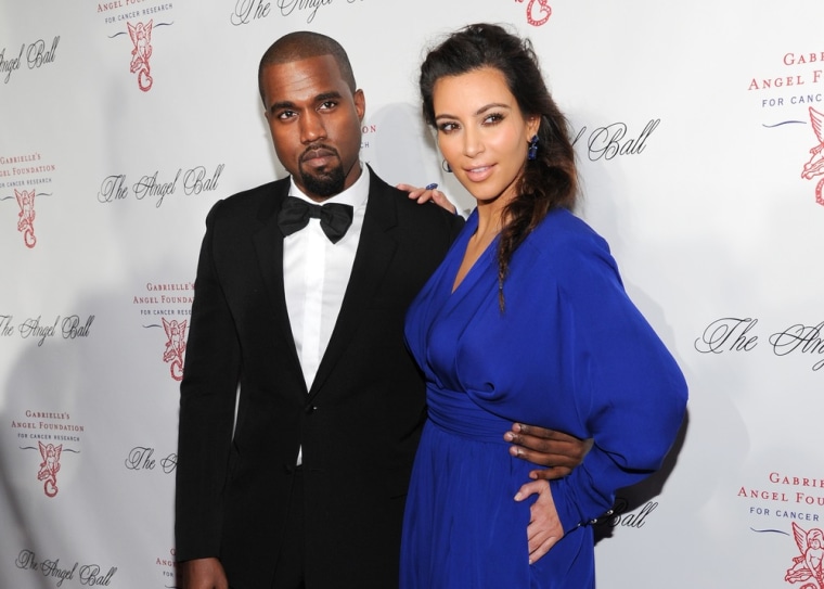 Kanye West and Kim Kardashian in 2012.