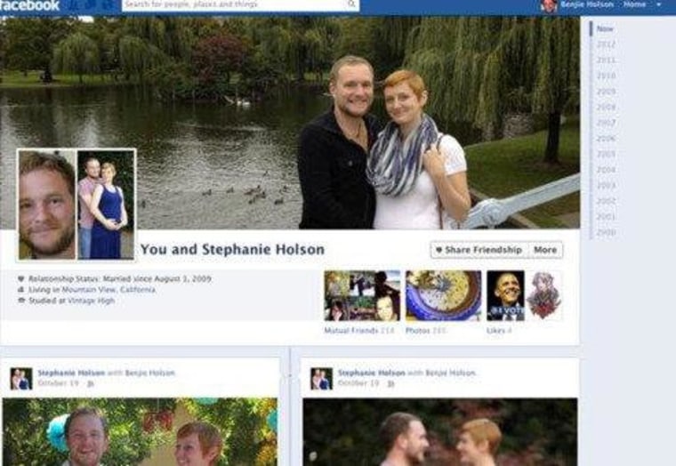 An example of a couples page as shown by Facebook.