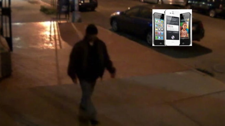 Alleged iPhone mugger, shown in screenshot from surveillance video.