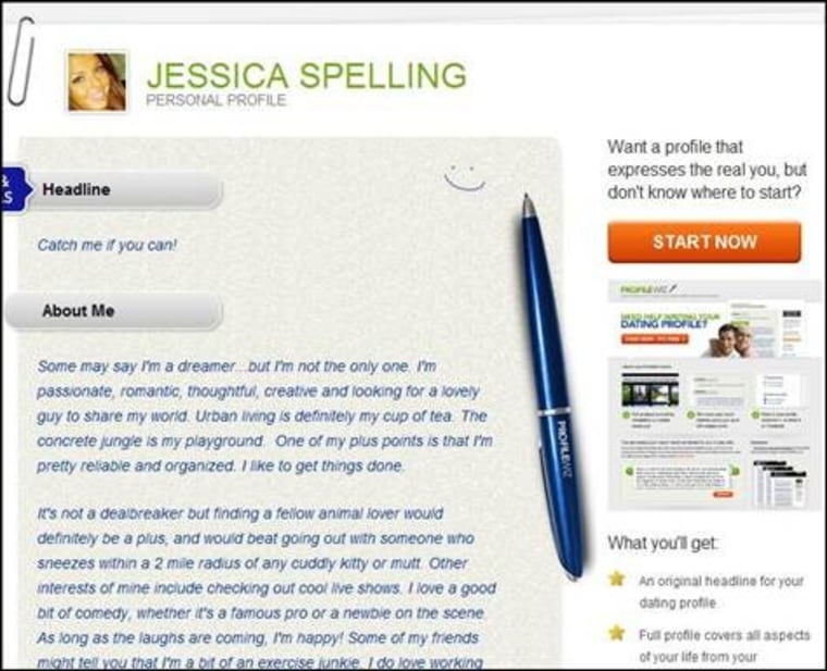 ProfileWiz shares some examples, including this one, on its site of what a finished dating profile looks like.