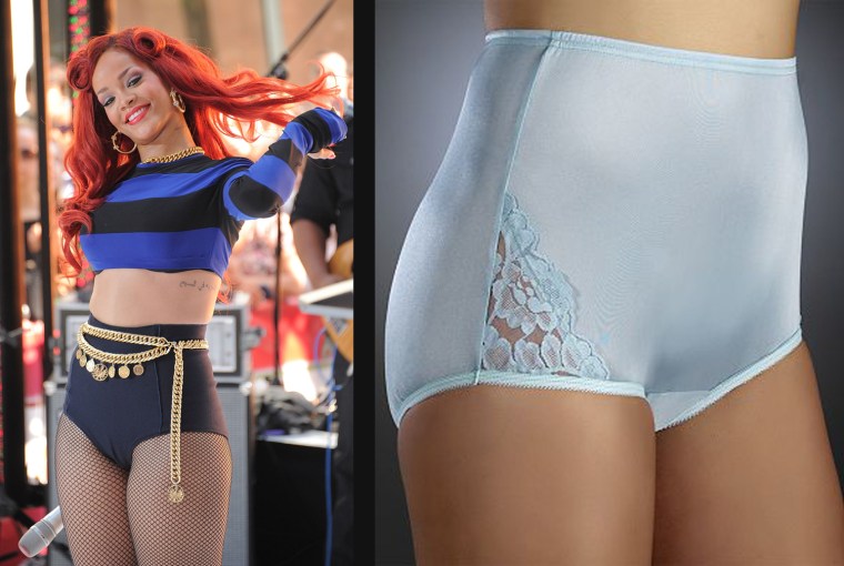 Rihanna performed in fashionable bottoms during TODAY's Concert Series; The Vanity Fair Lace Nouveau Brief was The Undies 2011 overall panty winner.