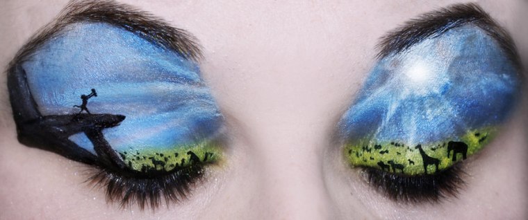 A little more complicated than the cat-eye? Makeup artist Katie Alves recreates her favorite Disney moments on her own eyelids.