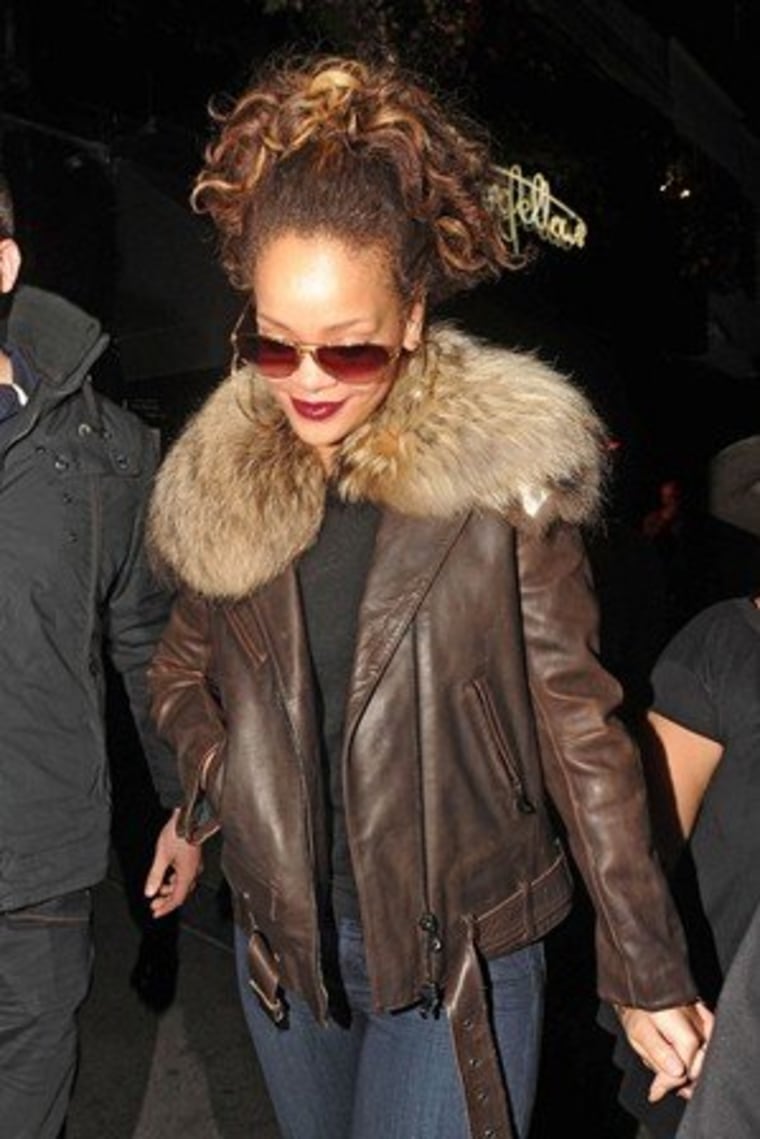 Rihanna outside of Wembley Studios after performing on