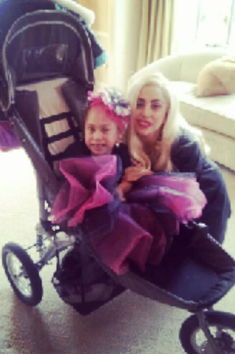 Lady Gaga with 5-year-old Kayleigh Gurbynski,