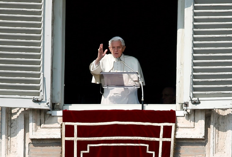 Pope Benedict XVI blesses the faithful.