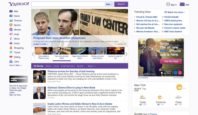 The \"new Yahoo! experience\" appears to be a slightly cleaner version of the old site design.