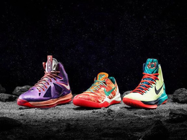 NBA all-stars LeBron James, Kobe Bryant and Kevin Durant received special shoes from Nike commemorating Houston's tie to space exploration.
