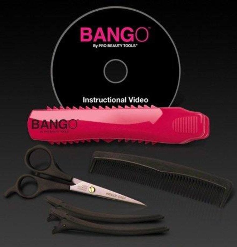 Bango's at-home hair cutting kit will help you maintain glamorous bangs.