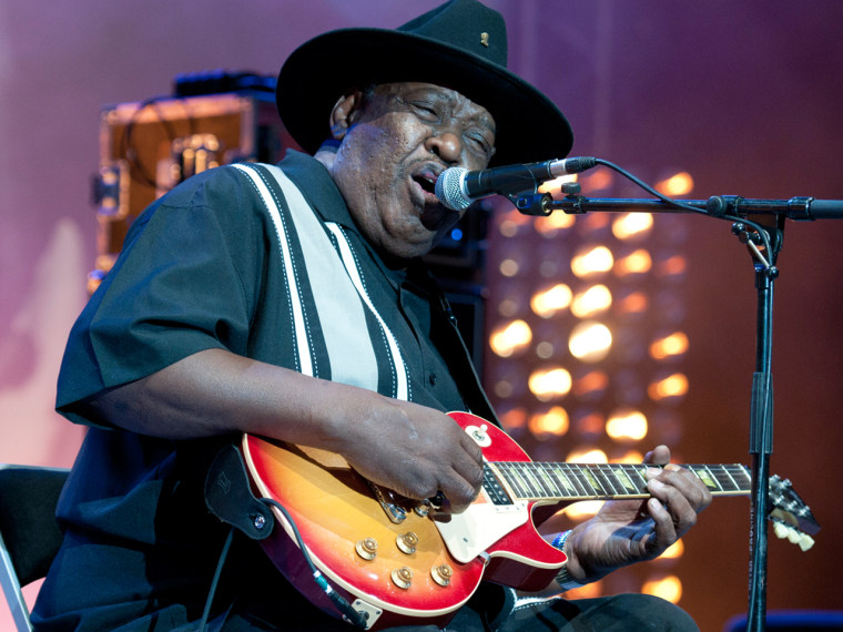 Magic Slim performs on July 9, 2012 in Vienne, France.