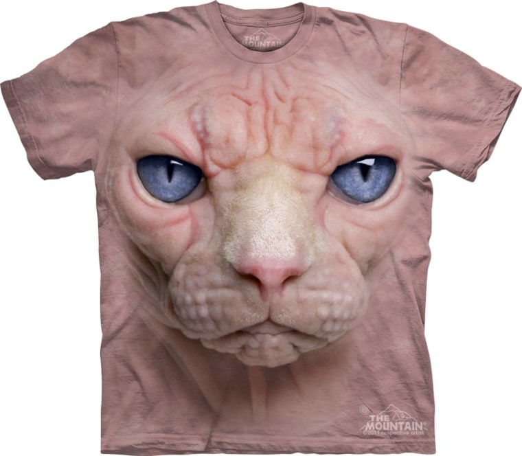Meow! Dare you meet the unblinking gaze of The Mountain's \"hairless pussycat\" T-shirt?
