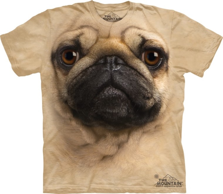 \"The Pug\" is one of The Mountain's most popular Big Face T-shirts.