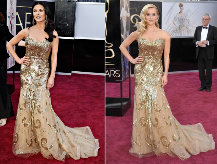 And Reese Witherspoon in Catherine Zeta-Jones' Zuhair Murad gown.