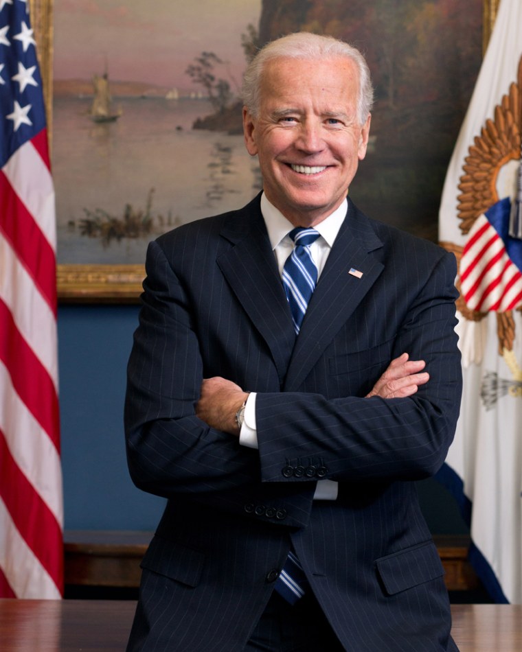 The new official portrait of Vice President Joe Biden in his West Wing Office at the White House, taken on Jan. 10.