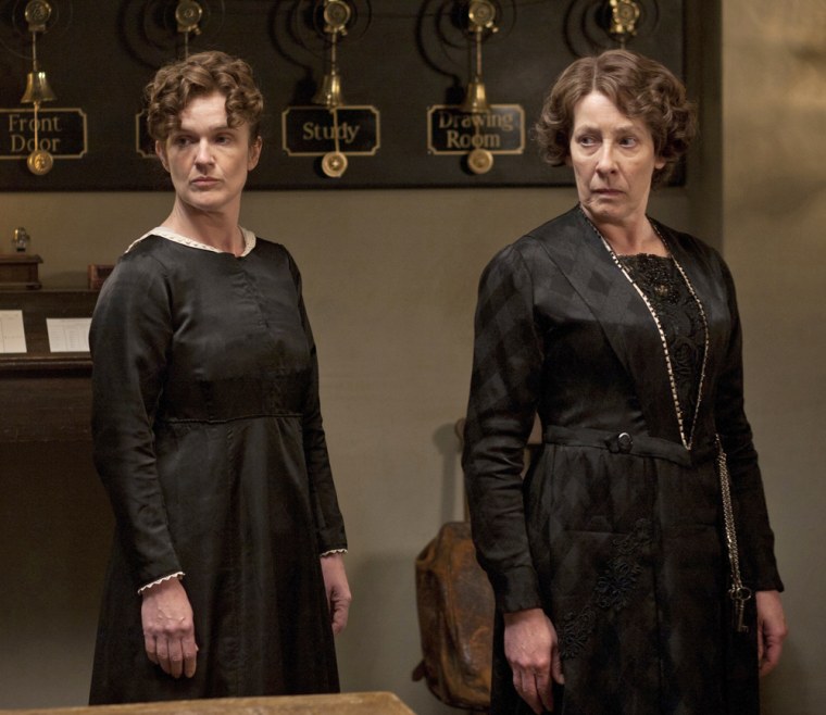 Siobhan Finneran, left, as O'Brien, and Phyllis Logan as Mrs. Hughes.