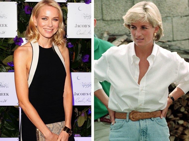 Naomi Watts (left), shown in Sydney, Australia on Feb. 1, has been tapped to play the late Princess Diana, shown in Tuzla, Bosnia on Aug. 9, 1997, in a new film not yet in production.