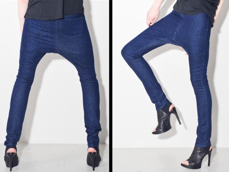 Men's Drop Crotch Harem Denim Trousers Pants Jeans Loose Baggy Hippy Black  Casual | Wish