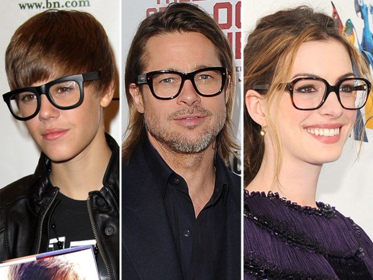 Too trendy? Justin Bieber at Barnes and Noble at on Oct. 31. in Los Angeles; Brad Pitt arrives at 'In the Land of Blood and Honey' premiere on Dec.8, 2011 in Hollywood, California; Anne Hathaway at the 'Rio' premiere on Apr. 10 in Hollywood, California.
