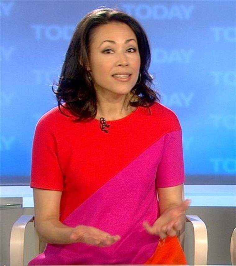 Ann got a warm welcome from fashion-lovers on her first day as TODAY co-anchor, with fans tweeting up a storm about her bright red and pink dress.
