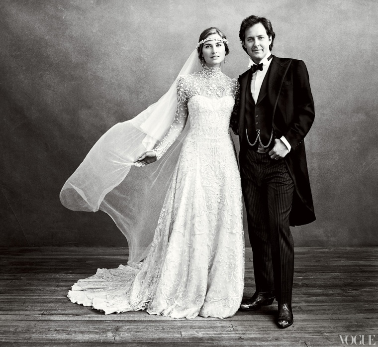 Lauren Bush Lauren and David Lauren posed for this formal wedding portrait for Vogue a month after their Labor Day nuptials, after returning from an Italian honeymoon.