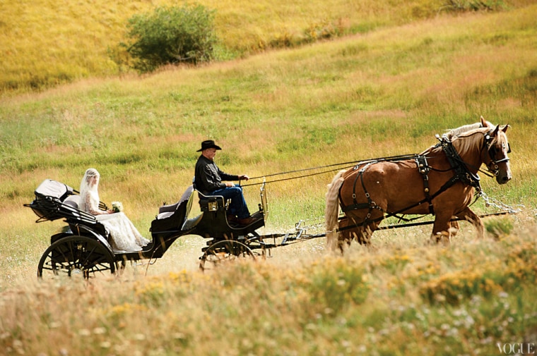 The Labor Day wedding took place on the 17,000-acre Double RL ranch in Ridgway, Colorado.