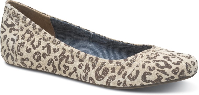 TOMS ballet flats will come in leather, suede, leopards, linen and burlap.