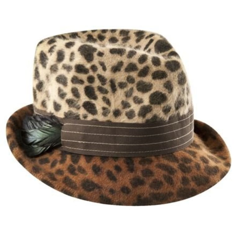 A leopard-print hat is not for the shy of heart.
